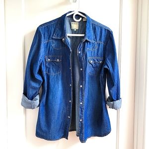 2 for $30 💕 Roper vintage / retro yolk pearl snap denim button-down shirt - L